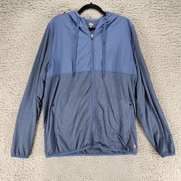 Right of Way Jacket Mens XL Blue Long Sleeve Full Zip Hoodie Sweatshirt *GUC* - Picture 1 of 11